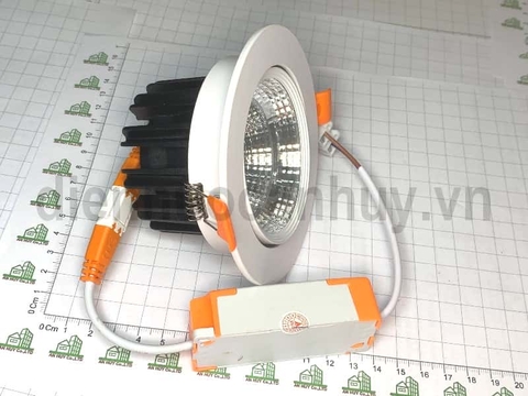 Đèn âm trần lỗ mở 90 mm mặt kính Asia COB 7W mầu trung tính