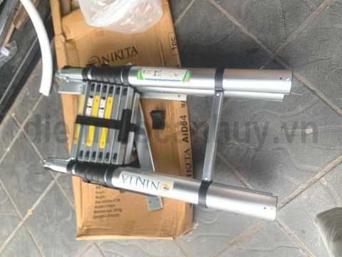 Thang nhôm rút gấp duỗi thẳng 6.4m, cao chữ A 2.84m