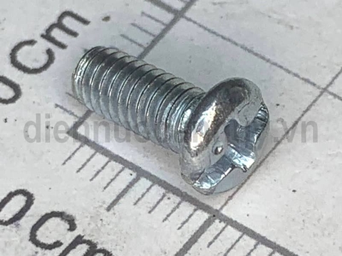 Bulong 4x10 xẻ rãnh sắt mạ đầu tròn bake