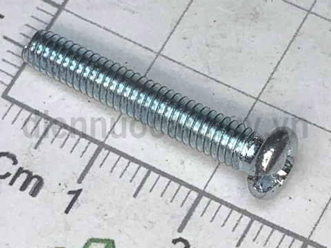 Bulong 4x25 xẻ rãnh sắt mạ đầu tròn bake