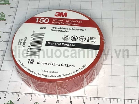 Băng dính điện 3M to 20Y 20m mầu đỏ
