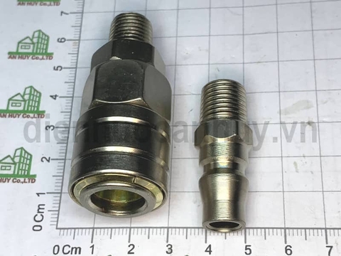 Bộ đầu nối nhanh khí nén OEM Z- SM20 + PM20 Thép mạ Tự động khóa một tay