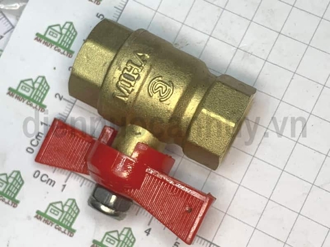 Van bi đồng tay lơ đỏ MIHA PN16 ống DN15 ren trong 12inch (20mm)