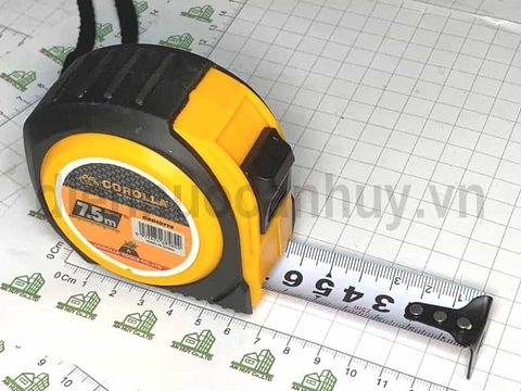 Thước cuộn Corolla cao cấp 7.5m vỏ cao su chống vỡ