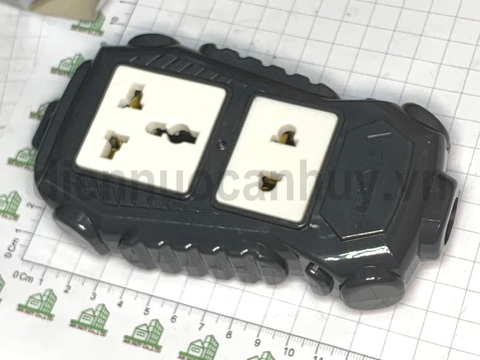 Vinakip 2 phích (1 đơn 1 đa năng) 8000W xám Ổ không dây chịu tải