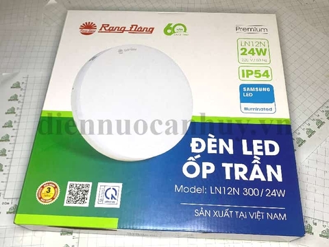Đèn led ốp trần Rạng Đông LN12N 300/24W tròn as Trắng