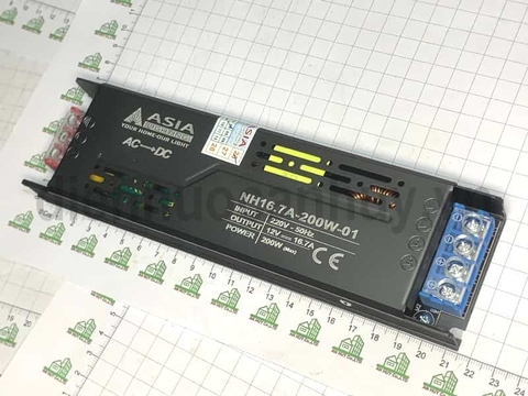 Nguồn hộp dài DC12V-16.7A/200W - asia NH16.7A điện áp đầu vào 110 hoặc 220V đều dùng được