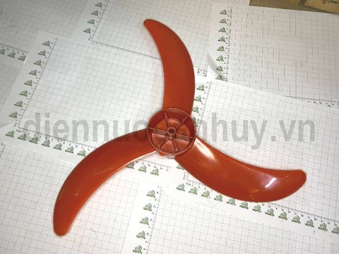 Cánh quạt nhựa công nghiệp 400 mầu cam đỏ 3 cánh nhỏ, hàng gia công