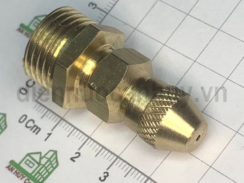 Béc phun nước rửa xe đồng thau 1 lỗ ren ngoài 21 có điều chỉnh
