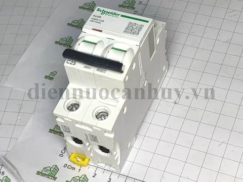 Át Schneider 2P25A Acti9 iK60N 6kA A9K27225 loại xịn, bền, chịu điện áp xung đến 6kV