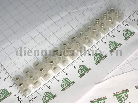 Cầu đấu điện 15A 12p mắt nhựa trắng (nhỏ)