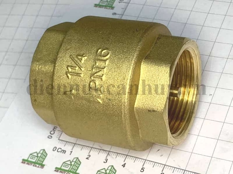 Van 1 chiều lò xo đồng MIHA PN16 DN32 ren 1 1/4 inch (cho ống 40mm)