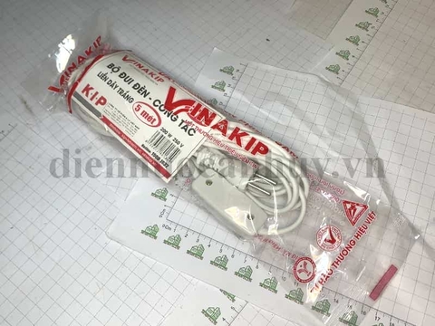 Bộ đui đèn công tắc liền dây 200W 5m Trắng - Vinaakip tiện lợi, đã bao gồm đui phích, công tắc