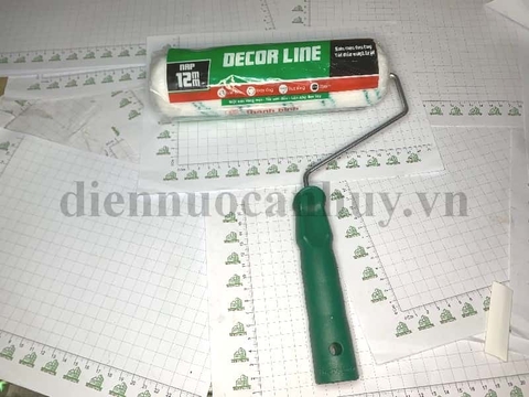 Con lăn sơn Decor Line 2 sọc xanh trục lồng, cán lớn 23 cm