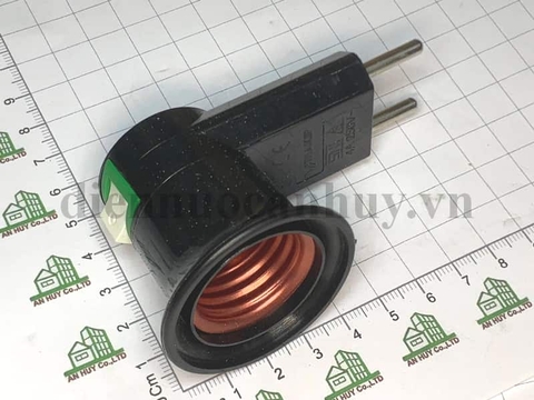 Đui liền phích cắm có công tắc tiện lợi Vinakip DU27 Đen