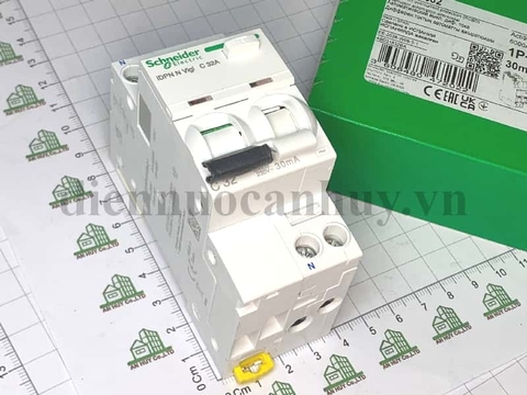 Át Chống Giật bảo vệ quá tải Schneider (Sn) Acti9 - RCBO 32A 1P+N 30MA 6kA - A9D31632