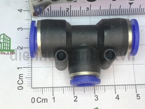 Tê thu nhựa xanh nối nhanh khí nén 10 về 8mm