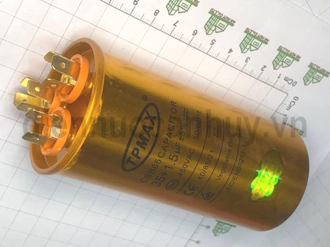 Tụ điều hòa 3 chân 35+1.5uf xịn TPMAX hộp đỏ vỏ vàng