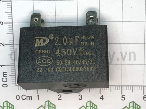 Tụ quạt rắc cắm 2.0 uf thường