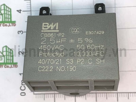 Tụ quạt rắc cắm BM 2.5 uf