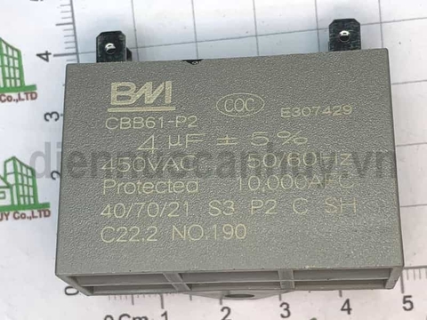 Tụ quạt rắc cắm BM 4 uf