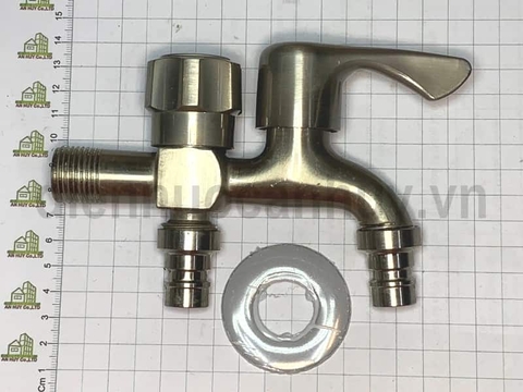 Vòi đôi Inox đa năng (2 đầu ra) - Vòi hồ xả nước & lắp máy giặt