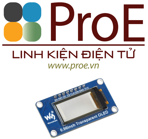 0.96inch Transparent OLED Display Module, 128 × 64 Resolution, SPI/I2C Interface, SSD1312 Driver IC
