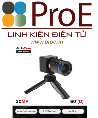 Arducam 20MP IMX283 USB 3.0 Camera Module with 16mm C-Mount Lens