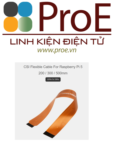 CSI FPC Flexible Cable For Raspberry Pi 5, 22Pin To 15Pin, Options For 200 / 300 / 500mm, Suitable For CSI Camera Modules