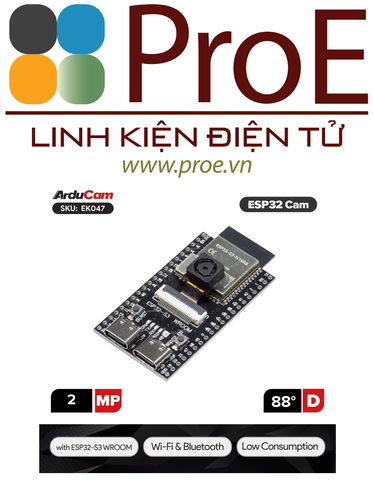 Arducam 2MP OV2640M DVP ESP32-S3 Camera Evaluation Kit with Wi-Fi & Bluetooth