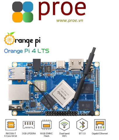 Orange Pi 4 LTS 4GB RAM 16GB EMMC