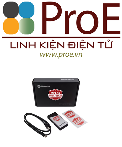 PICkit 5 In-Circuit Debugger/Programmer, Programmer-to-Go support, Type-C port, Supports MPLAB, Card Programmer