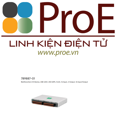 Multifunction I/O Device, USB-6421, 250 kSPS, 16 bit, 16 Input, 2 Output, 16 Input/Output