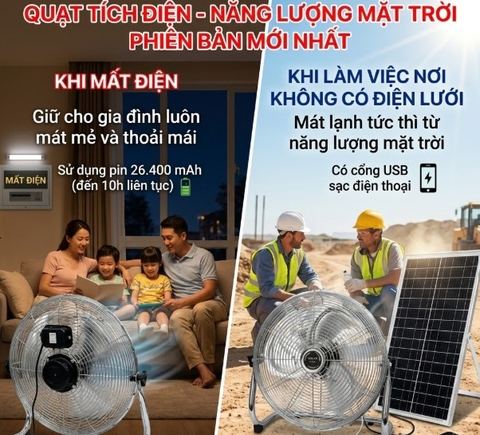 CÓ NÊN MUA QUẠT TÍCH ĐIỆN NĂNG LƯỢNG MẶT TRỜI PHIÊN BẢN MỚI KHÔNG?