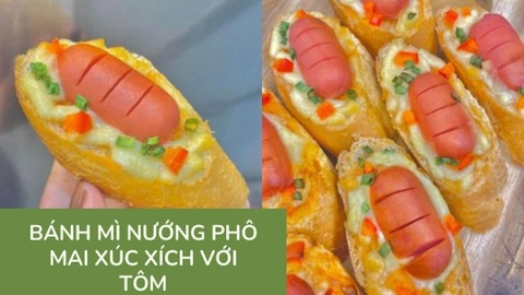 Cách làm bánh mì nướng phô mai xúc xích bằng nồi chiên không dầu