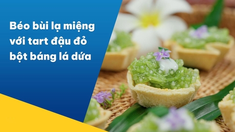 Cách làm bánh tart đậu đỏ bột báng lá dứa, thơm béo, ngon miệng