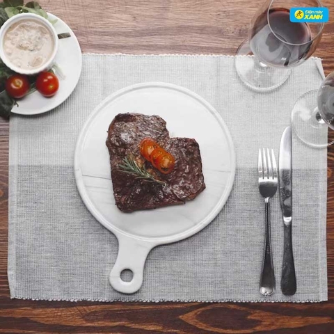 Cách làm steak trái tim sốt nấm dành tặng mẹ, vợ, người yêu nhân ngày 08/03