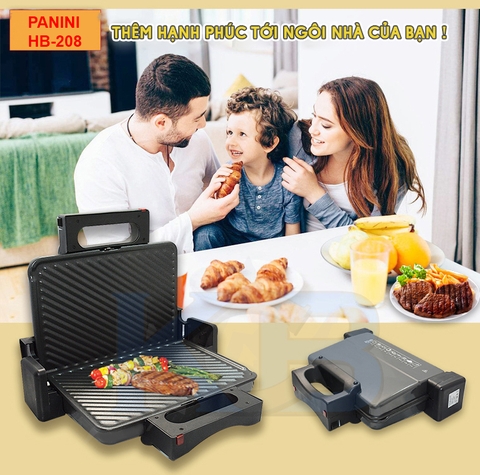 Đánh giá review máy kẹp bánh mì Panini Grill HB-208