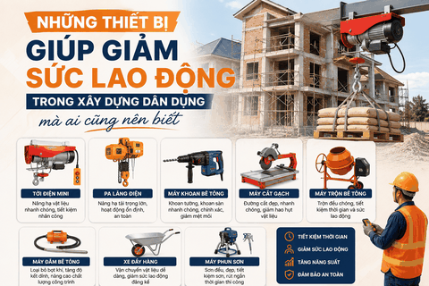 Những thiết bị giúp giảm sức lao động trong xây dựng dân dụng mà ai cũng nên biết