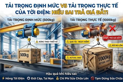 Tải Trọng Định Mức Vs Tải Trọng Thực Tế Của Tời Điện: Hiểu Sai Trả Giá Đắt!