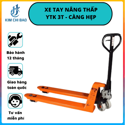xe nâng tay thấp YTK 3T - Càng hẹp - Không cân