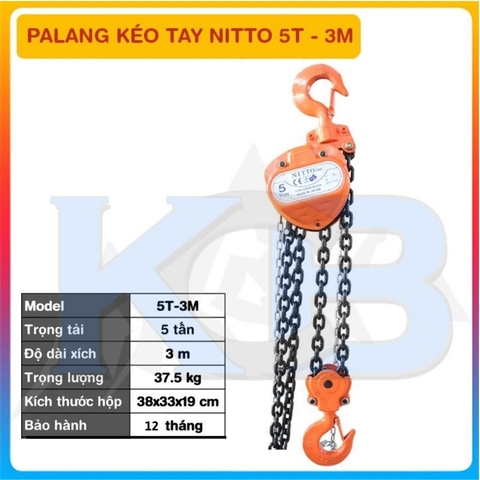Palang kéo tay NITTO 5T-3M