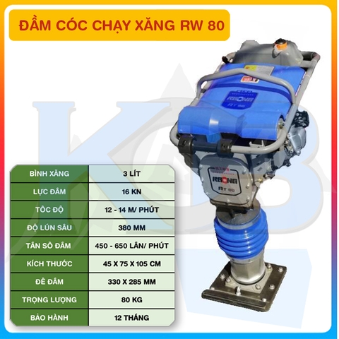 Máy đầm cóc chạy xăng RW80