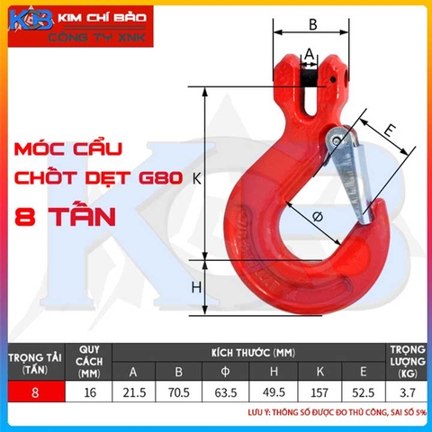 Móc cẩu chốt 8 tấn