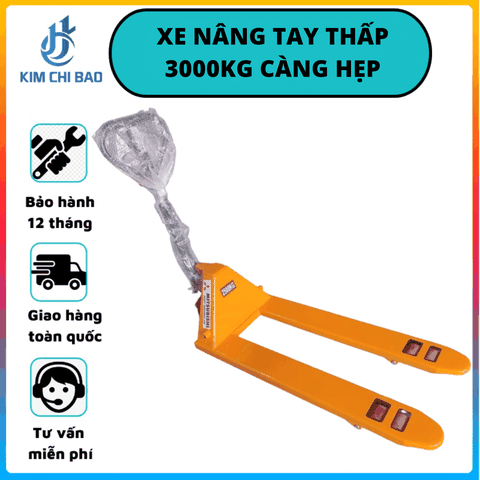 Xe nâng tay thấp mitsubishi tải trọng 3000kg càng hẹp