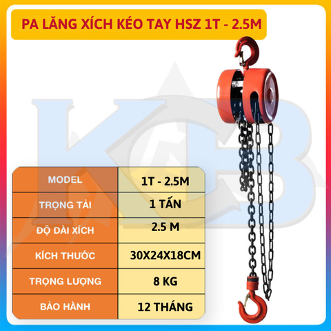 Palang kéo tay HSZ 1T- 2.5M