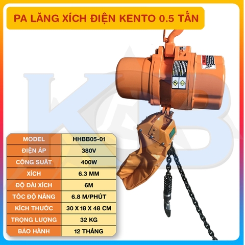 Palang xích điện KENTO 0.5T-6M
