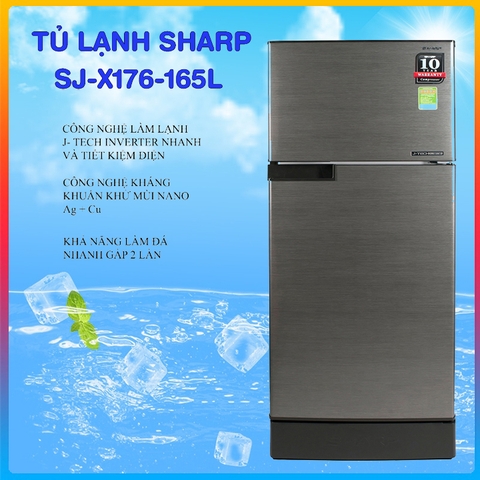 Tủ lạnh Sharp Inverter 150 lít SJ-X176E-SL