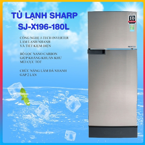 Tủ lạnh Sharp Inverter 180 lít SJ-X196E-SL