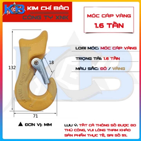 Móc cáp vàng 1.6 tấn